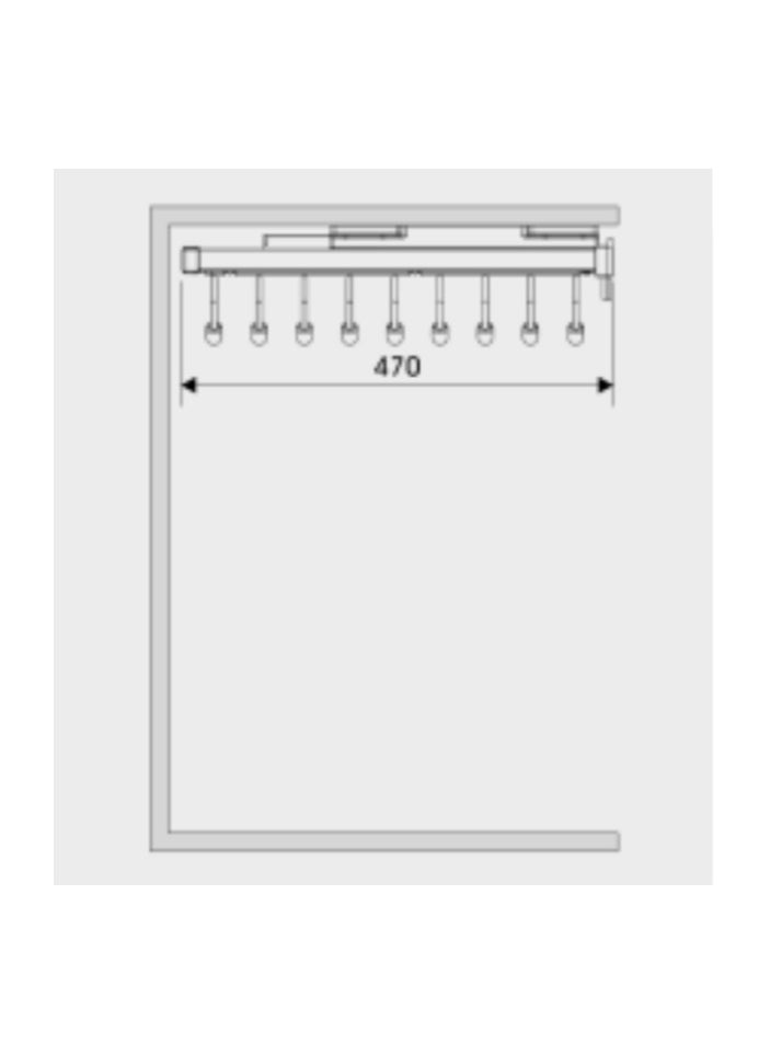 eurocliq - Wardrobe Pull-Out Trouser Rack Wardrobe Hanger with Sliding Rail Telescopic Sliding Clothes Hanger Rail Sliding Pant Rack Extendable Pull Out Closet Rod - Image 1