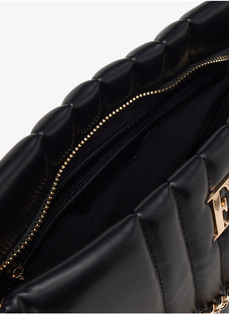 ELLE - Quilted Shoulder Bag with Chain Handle and Zip Closure - Image 1