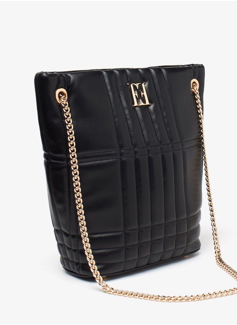 ELLE - Quilted Shoulder Bag with Chain Handle and Zip Closure - Image 1