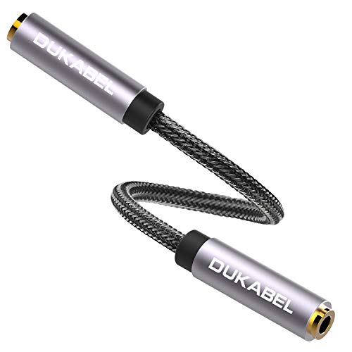 DUKABEL 3.5mm Female to Female Adapter Cable 4-Pole TRRS Coupler AUX Extension Cable [OFC Lossless Audio & Crystal-Nylon Braided] Aux Connector Stereo Jack - TopSeries (6 inch / 15cm) - Image 5