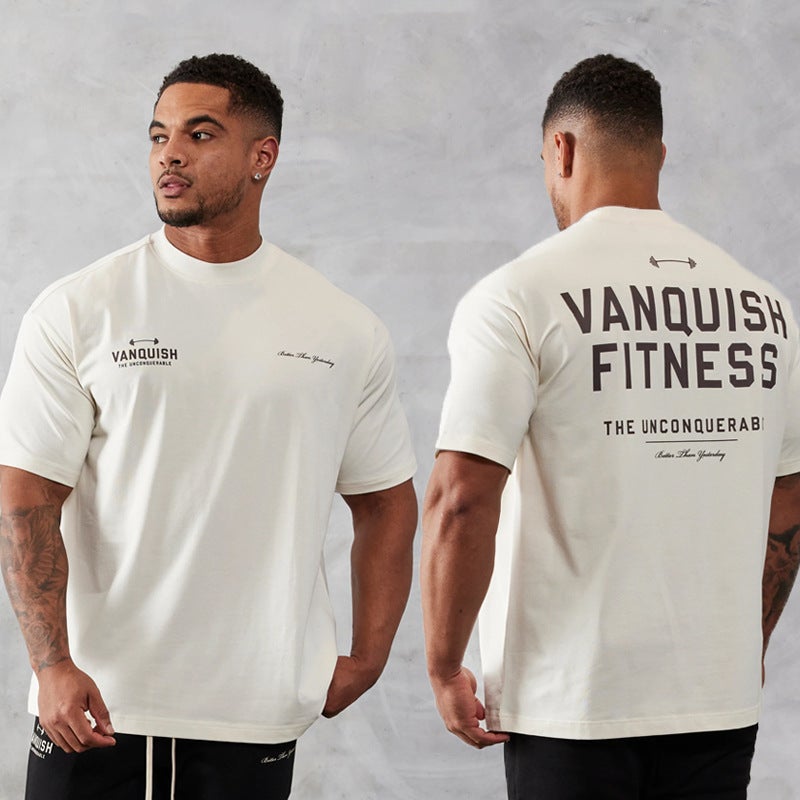 Vanquish Men'S Oversized T-Shirt Gym Sports Fitness Cotton Round Neck Loose Short Sleeve - Image 3
