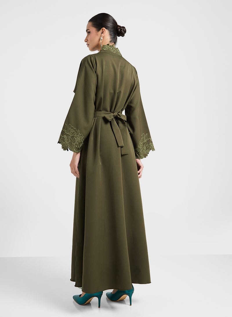 hayas closet Lace Cutwork detail Abaya  - Image 2