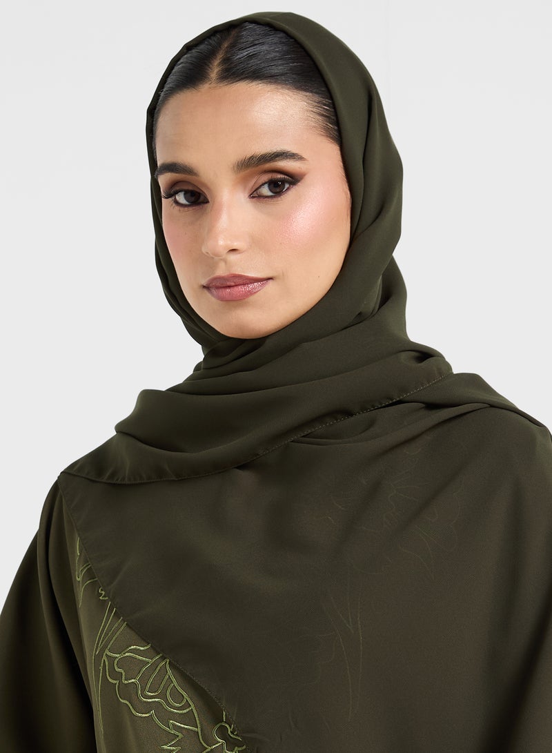 hayas closet Lace Cutwork detail Abaya  - Image 4