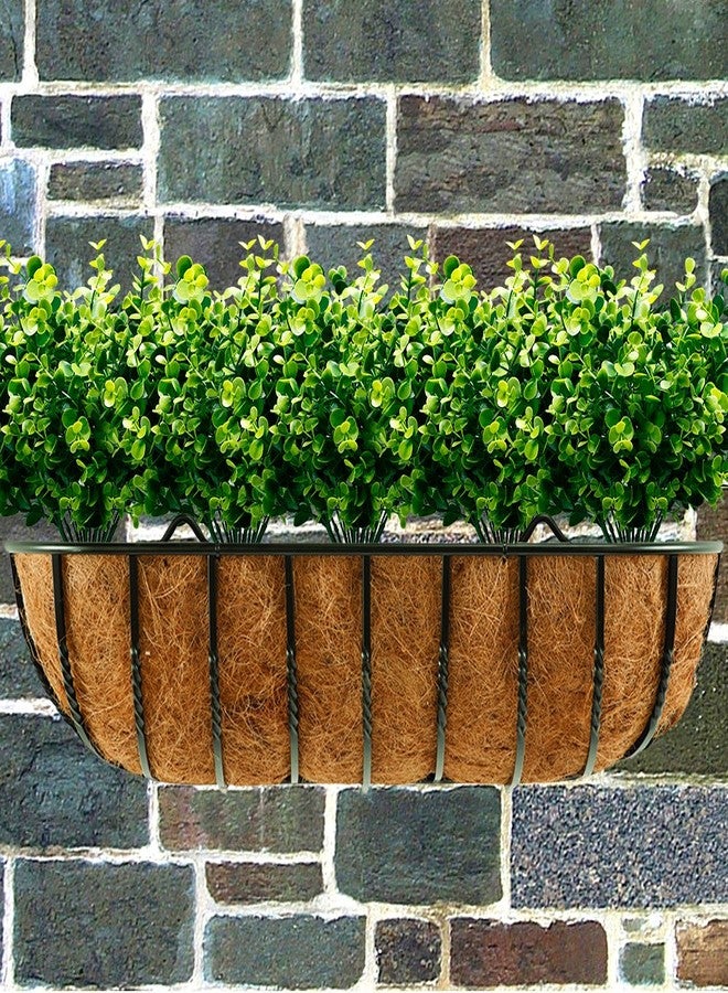 TEMCHY Artificial Plants Flowers Faux Boxwood Shrubs 6 Pack, Lifelike Fake Greenery Foliage with 42 Stems for Garden, Patio Yard, Wedding, Office and Farmhouse Indoor Outdoor Decor - Image 3