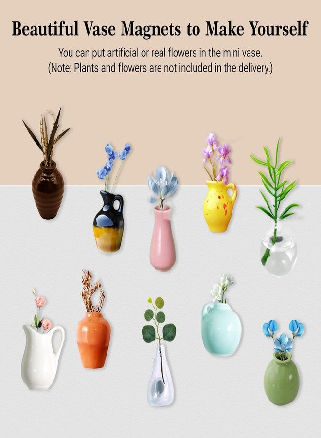 KANISYA 8 PCS Mini Magnets Vase for Refrigerator | Tiny 3D Plant Holder for Fridge, Air Conditioner & Metal Surfaces | Small Flower Vase for Kitchen, Office & Home Decor (Flower Not Included) - Image 2