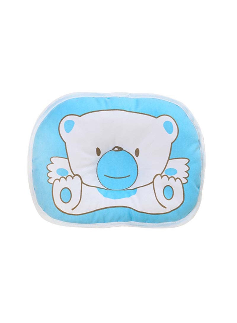 OUTAD Bear Pattern Pillow Newborn Infant Baby Support Cushion Pad Prevent Flat Head, Soft and Breathable Unisex Newborn Head Shaping Pillow, Stereotyped Sleep Pillow for Infants and Newborn Baby (Blue)  - Image 1