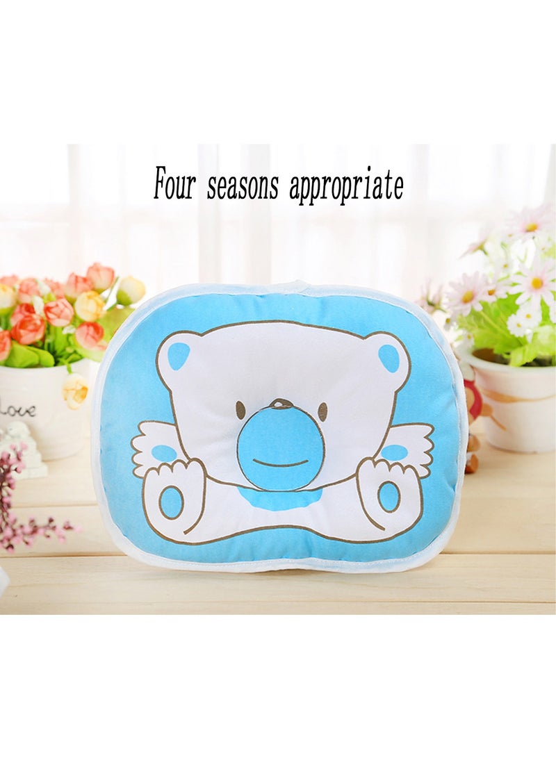 OUTAD Bear Pattern Pillow Newborn Infant Baby Support Cushion Pad Prevent Flat Head, Soft and Breathable Unisex Newborn Head Shaping Pillow, Stereotyped Sleep Pillow for Infants and Newborn Baby (Blue)  - Image 4