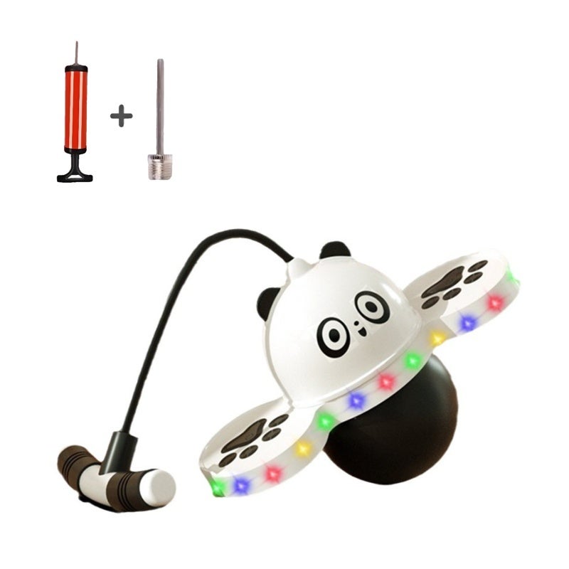 Pink Bouncing Toy: Glow-in-the-Dark Design Anti-Slip Surface PP Material Supports Up To 300 Kg - Adjustable Length Includes Inflatable Pump Pink Panda for Kids Aged 5 To 18 Home Outdoor Playground - Image 2