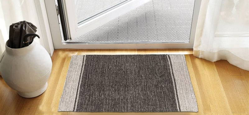 H2H Rectangular Door Mat, Cotton Material, 3 Pc. Combo, Mixed Design|Best Used As Door Mat, Bath Math, Bedside Rug Or Gift|40Cm X 60Cm - Brown (Binding) - Image 2