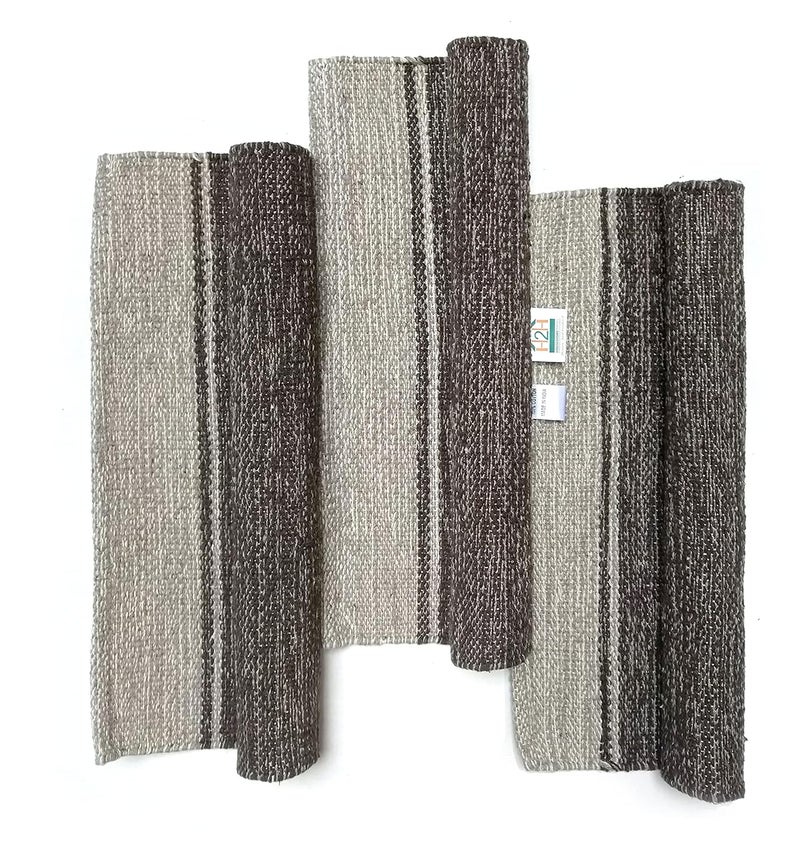 H2H Rectangular Door Mat, Cotton Material, 3 Pc. Combo, Mixed Design|Best Used As Door Mat, Bath Math, Bedside Rug Or Gift|40Cm X 60Cm - Brown (Binding) - Image 4