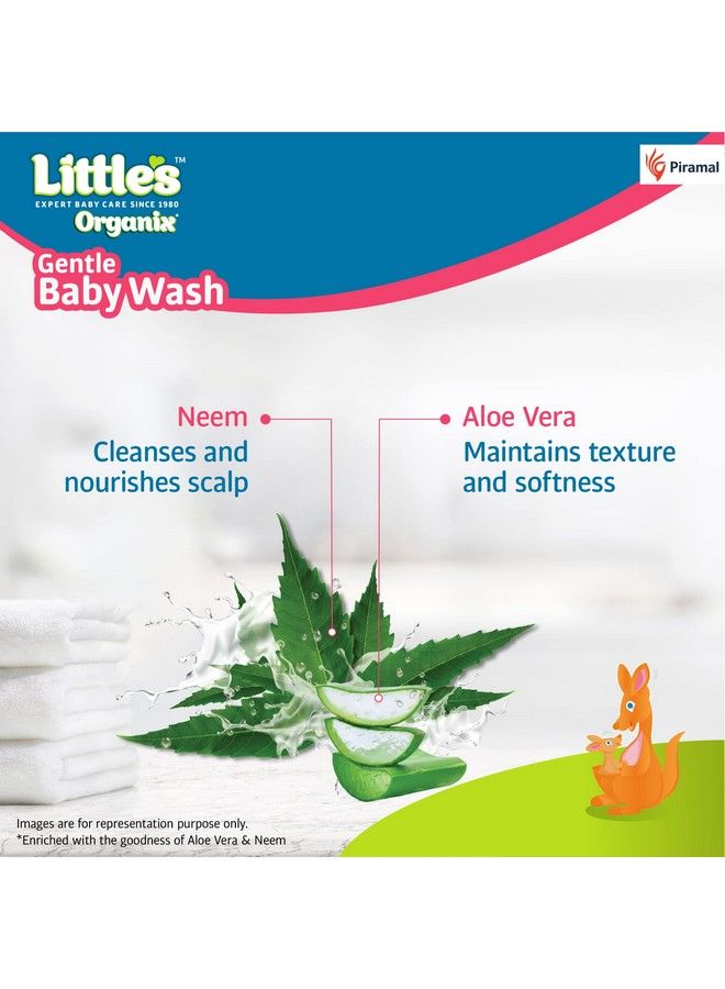 Little's Organix Gentle Baby Wash 400Ml Pump Pack ; Dermatologically Tested ; With Organic Aloe Vera & Neem ; Ph Balanced ; All Skin Types - Image 5