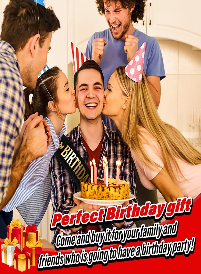 جريفوسيا وشاح عيد ميلاد ملكي للرجال، وشاح عيد ميلاد من الساتان الأسود مع حروف ذهبية، زينة حفلات عيد ميلاد، لوازم عيد ميلاد سعيد، إكسسوارات عيد ميلاد للأولاد - Image 5