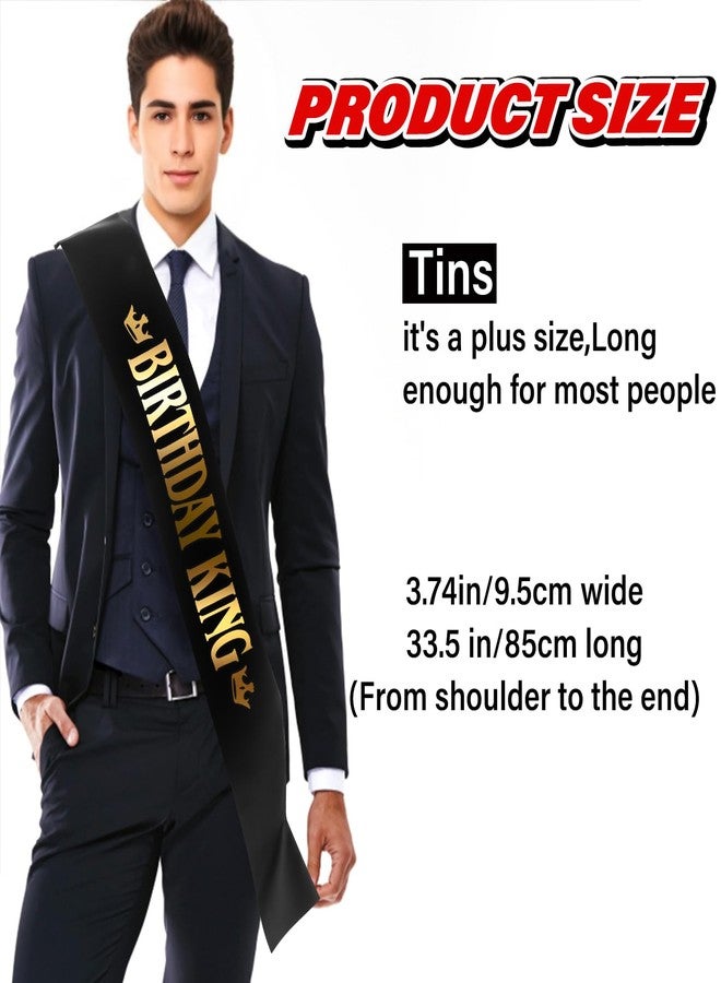 جريفوسيا وشاح عيد ميلاد ملكي للرجال، وشاح عيد ميلاد من الساتان الأسود مع حروف ذهبية، زينة حفلات عيد ميلاد، لوازم عيد ميلاد سعيد، إكسسوارات عيد ميلاد للأولاد - Image 2