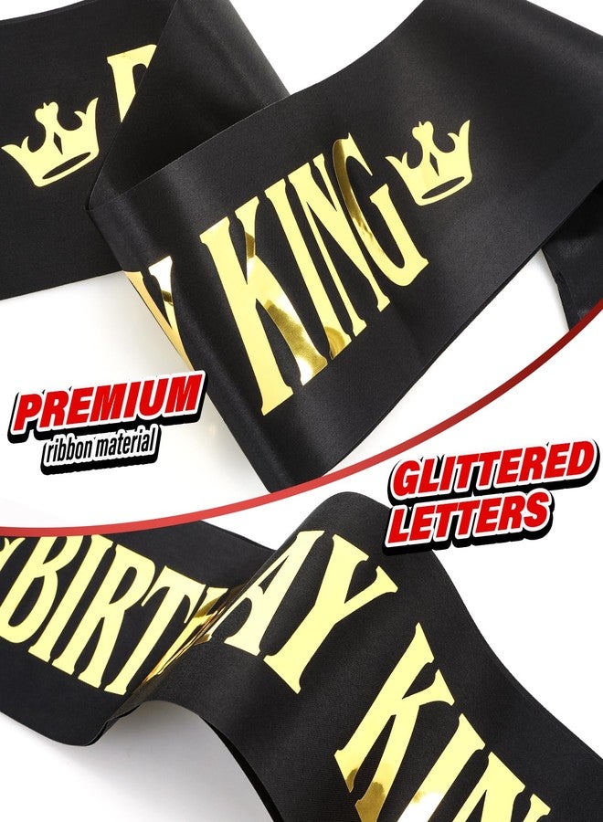 جريفوسيا وشاح عيد ميلاد ملكي للرجال، وشاح عيد ميلاد من الساتان الأسود مع حروف ذهبية، زينة حفلات عيد ميلاد، لوازم عيد ميلاد سعيد، إكسسوارات عيد ميلاد للأولاد - Image 3