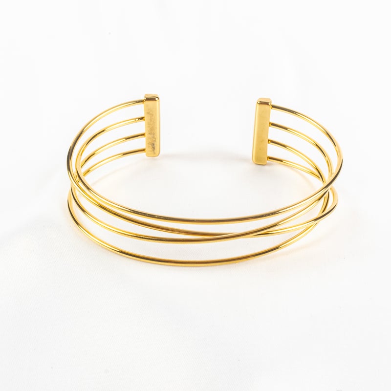 أسورة أستانليس ستيل ذهبي فري سايز - Image 2