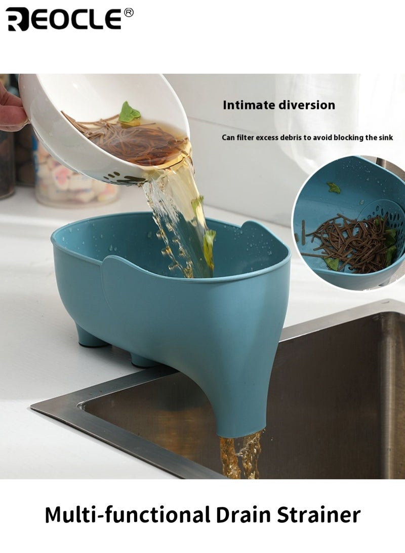 REOCLE Elegant Plastic Sink Filter Non-Slip Food Safe Drain Basket for Fruits Vegetables Leftovers Modern Kitchen Sink Accessory for Efficient Waste Disposal - Image 1