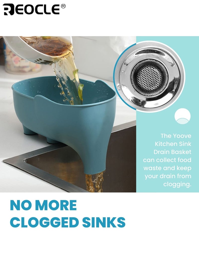 REOCLE Elegant Plastic Sink Filter Non-Slip Food Safe Drain Basket for Fruits Vegetables Leftovers Modern Kitchen Sink Accessory for Efficient Waste Disposal - Image 3