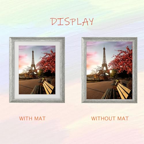 EVQUIT 10x12 Photo Frame Gallery Picture frame with 8x10 mat,Freestanding and Wall Mountable,Silver - Image 4