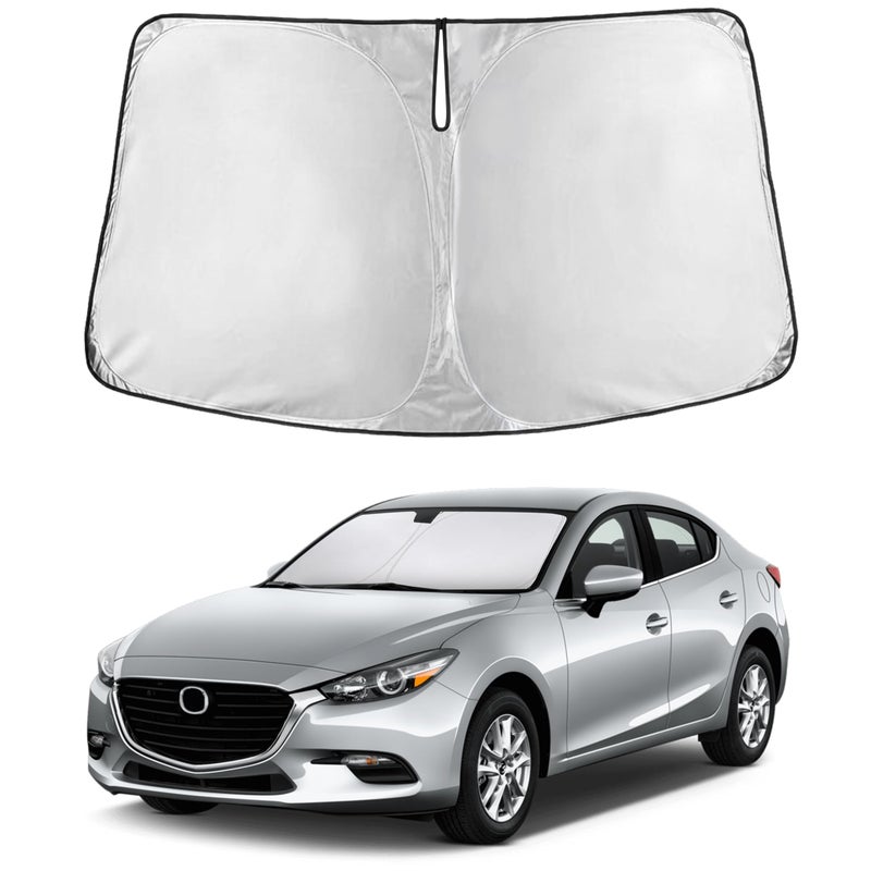 EcoNour Windshield Sunshade Compatible for Mazda 3 20142024 2025 2026 Sun Visor for Front Windshield Window Sun Shade Cover UV Heat Blocker Protector Car Accessories - Image 2