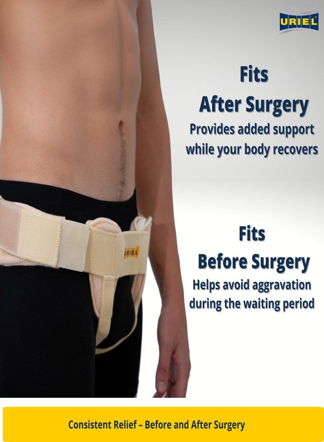 URIEL Double Sided Hernia Belts for Men - Inguinal Hernia Belt for Men, Pre and Post Surgery Truss, Size Large, Cream (39.8-44.5 Inches) - Image 5