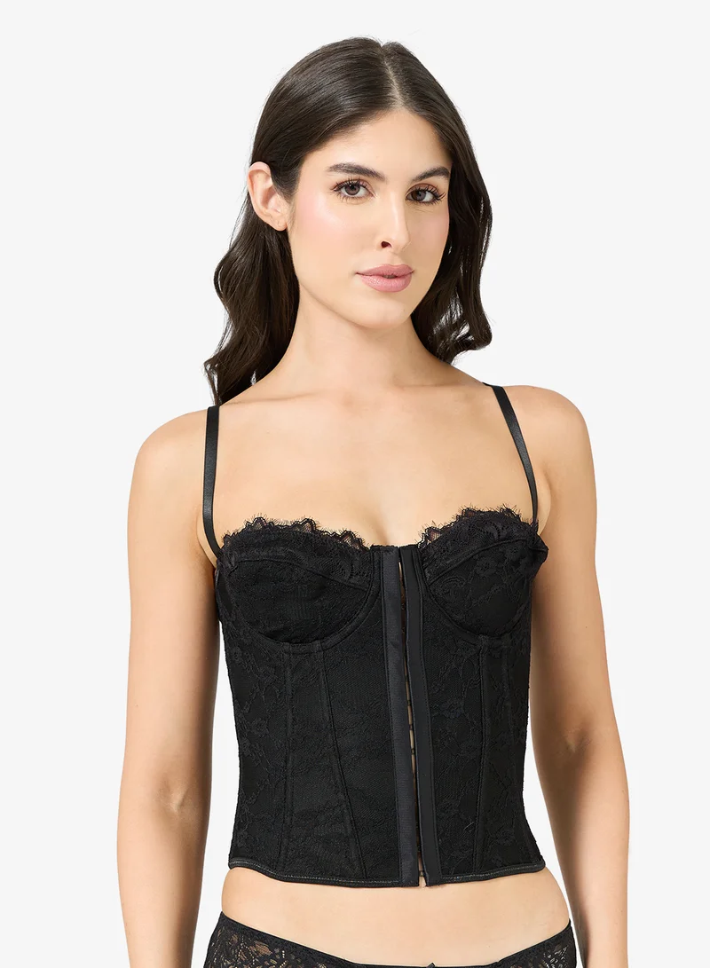 Ginger Sweetheart Neckline Corset with Hook & Eye Closure