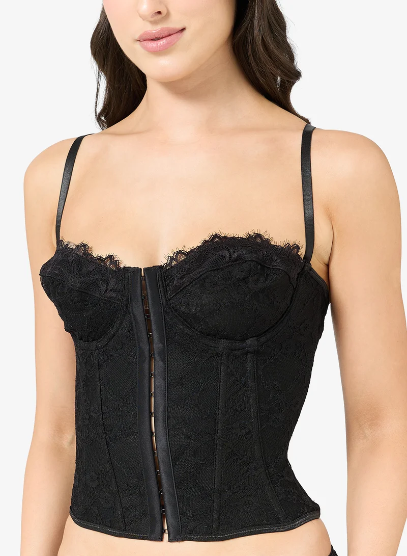 Ginger Sweetheart Neckline Corset with Hook & Eye Closure
