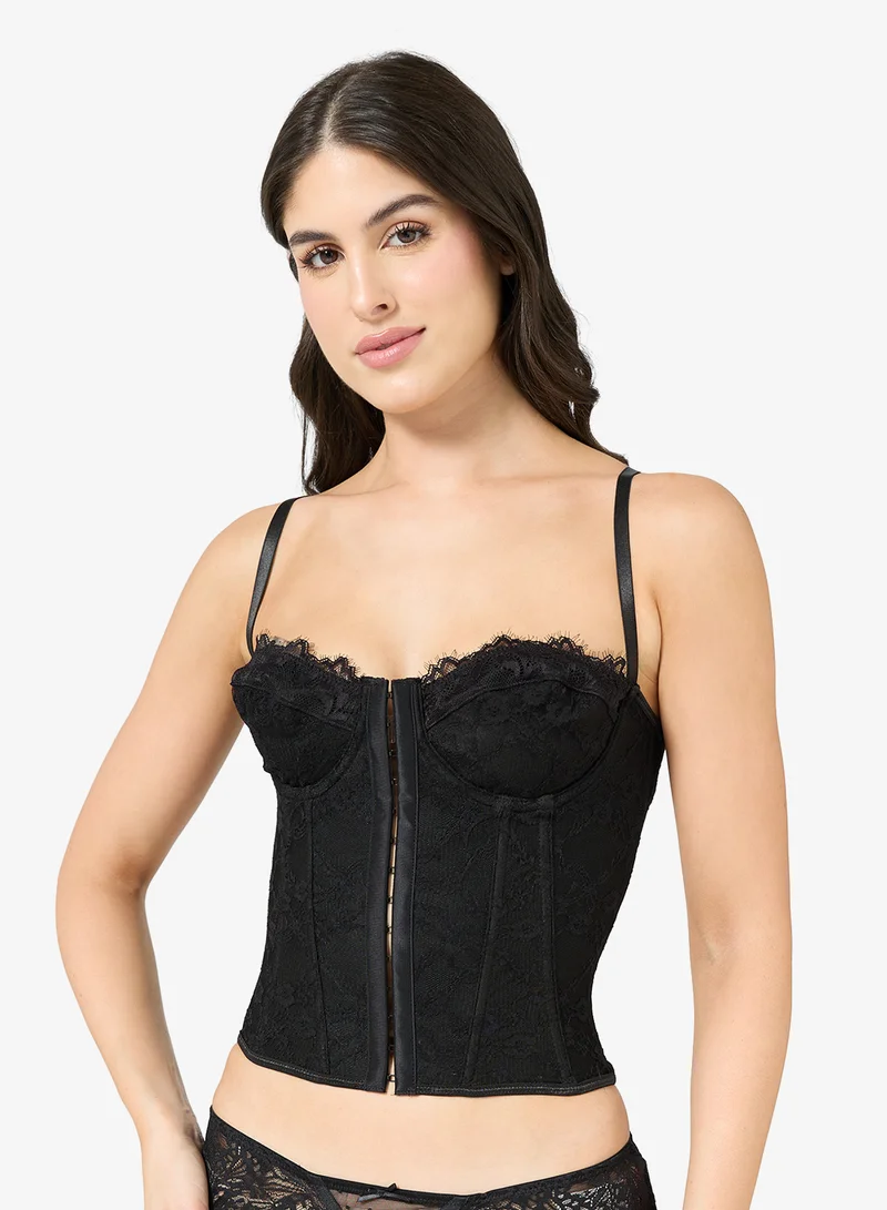Ginger Sweetheart Neckline Corset with Hook & Eye Closure