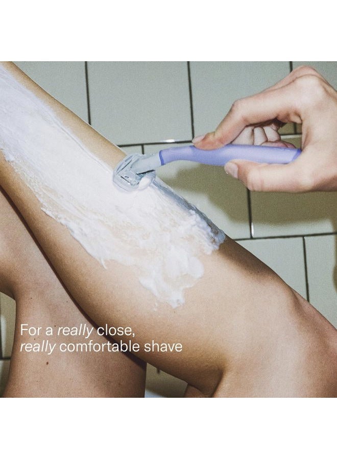 Flamingo Razors for Women, 1 Women's Razor Handle (Lilac), 4 Razor Five-Blade Refills, and 1 Shower Holder - Image 2