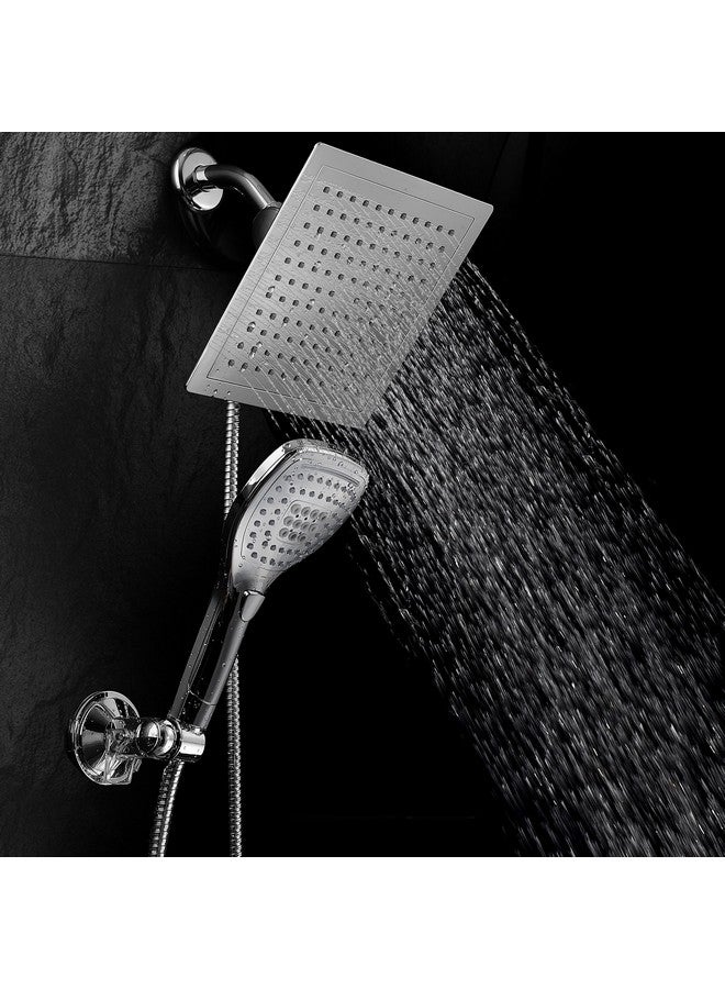 Dream Spa Ultra-Luxury 9" Rainfall Shower Head/Handheld Combo. Convenient Push-Button Flow Control Button for easy one-handed operation. Switch flow settings with the same hand! Premium Chrome - Image 3