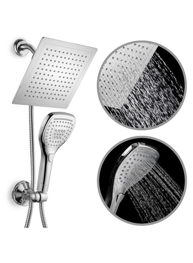 Dream Spa Ultra-Luxury 9" Rainfall Shower Head/Handheld Combo. Convenient Push-Button Flow Control Button for easy one-handed operation. Switch flow settings with the same hand! Premium Chrome