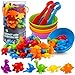GKDOMS Counting Dinosaurs Toys Matching Game with Sorting Bowls Preschool Learning Activities Montessori Sensory Toys for Math Color Sorting Party Favors Birthday Gift for Toddlers - Image 2