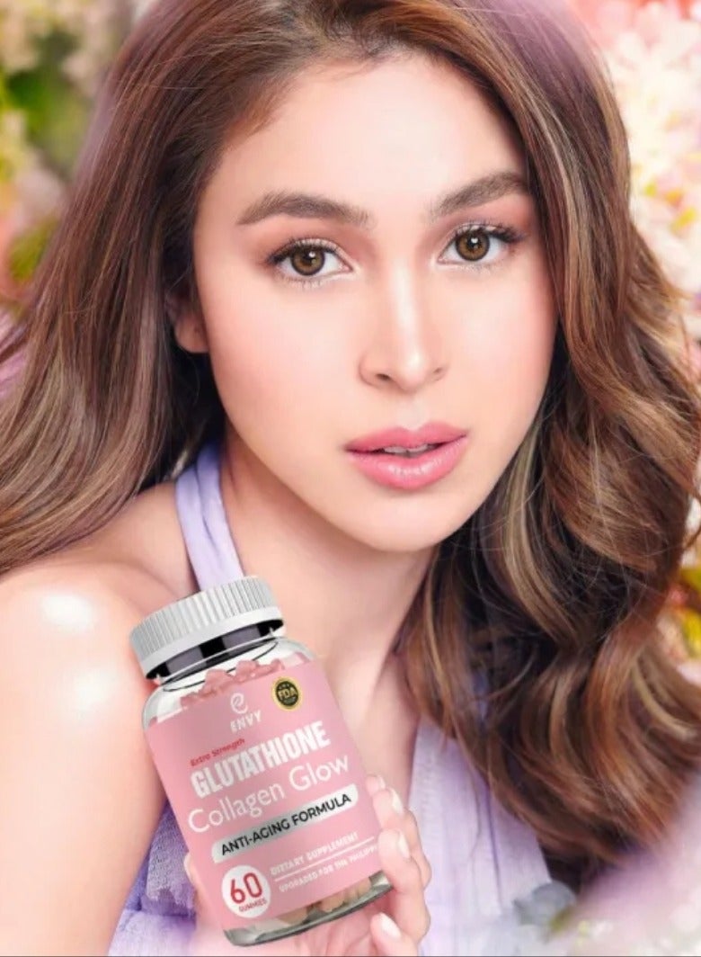 إنفي جلوتاثيون كولاجين توهج علكة الجلوتاثيون الأصلية مع الكولاجين المضاد للشيخوخة وتبييض البشرة وفيتامينات الكولاجين بشرة بيضاء ومتوهجة في أسبوعين - Image 2