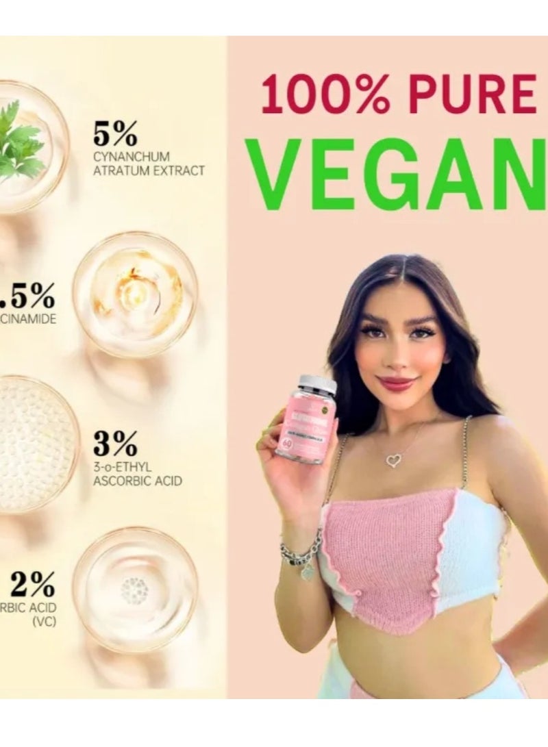 إنفي جلوتاثيون كولاجين توهج علكة الجلوتاثيون الأصلية مع الكولاجين المضاد للشيخوخة وتبييض البشرة وفيتامينات الكولاجين بشرة بيضاء ومتوهجة في أسبوعين - Image 5