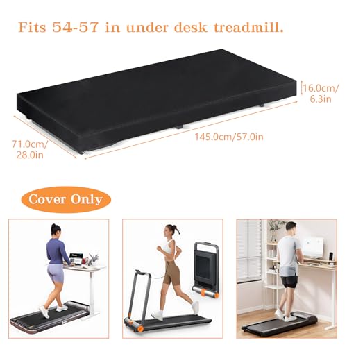 Klmnop Walking Pad Cover, Waterproof and Dustproof Under Desk Treadmill Cover, Fit for 54-57 Inch Portable Folding Treadmill Home & Office(Black) - Image 2