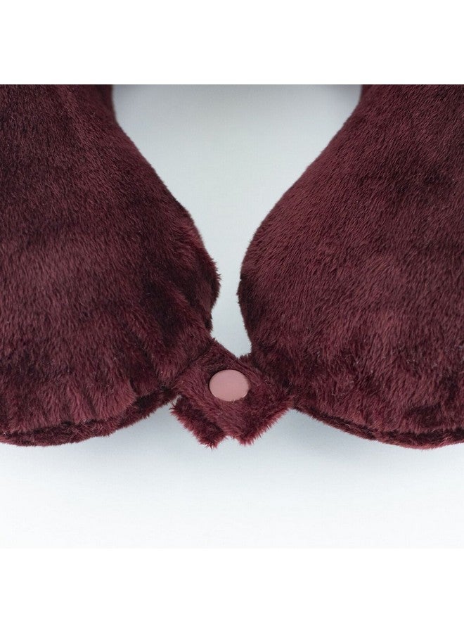 بون فوياج كلاسيك مخدة للرقبة للسفر ميموري فوم نبيتي 3.5 x 12 x 12 بوصة BV-CLS-MERLOT - Image 4