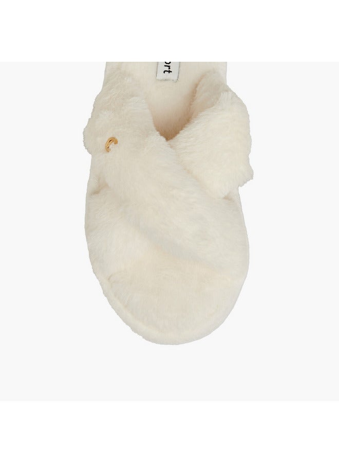 Le Confort Women Textured Cross-Strap Bedroom Slippers  - Image 3