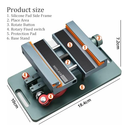 SaiDian 1Pcs Phone Back Cover Glass Demolition Clamp Lockable 360° Rotary Clamp Back Rear Camera Glass Frame Removal Repair Tool for Phone Tablet Repair Fixture Holder Tool - Image 4