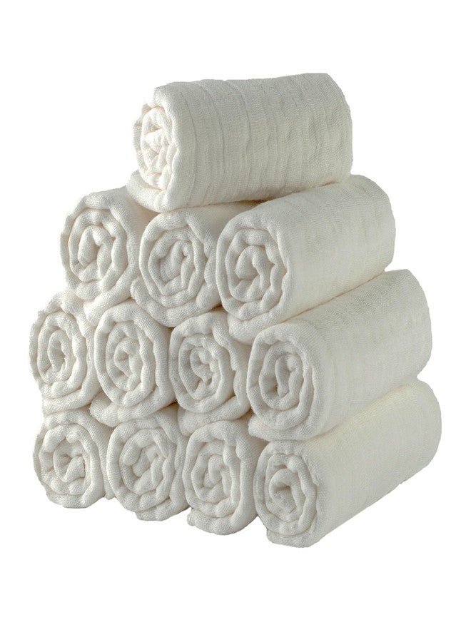 ANS Newborn Baby Nappies - Pure Cotton, Super Soft, 50x50 cm, Highly Absorbent, White Cloth Diapers for Comfort & Gentle Care White layered cloth diapering cloth (Set of 6 Piece) - Image 2