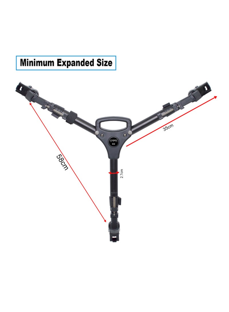 Coopic Professional D2  Dolly Tripod Heavy Duty with Adjustable Leg Mounts and Locking Wheels with Carry Case Compatible with Nikon Canon Sony DSLR Cameras Camcorder Load up to 20KG  - Image 2