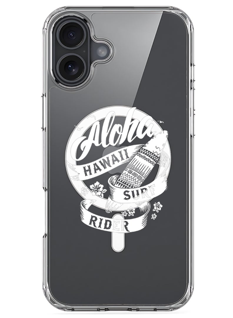 Theodor Magnetic Case for Apple iPhone 17 Compatible with MagSafe Wireless Charging, Shockproof Phone Bumper Cover - Aloha hawaii Surf rider White - Image 1
