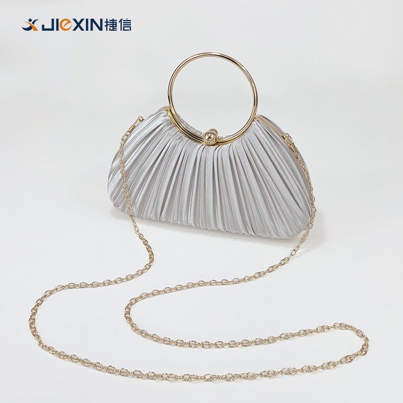 New Pleated Evening Bag, Women'S Handbag, Ladylike Elegant Banquet Clutch Bag, Dress Bag, Ring Handbag - Image 3