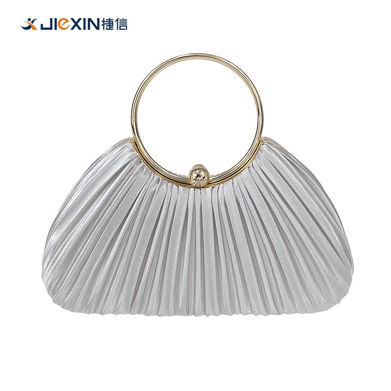 New Pleated Evening Bag, Women'S Handbag, Ladylike Elegant Banquet Clutch Bag, Dress Bag, Ring Handbag - Image 1