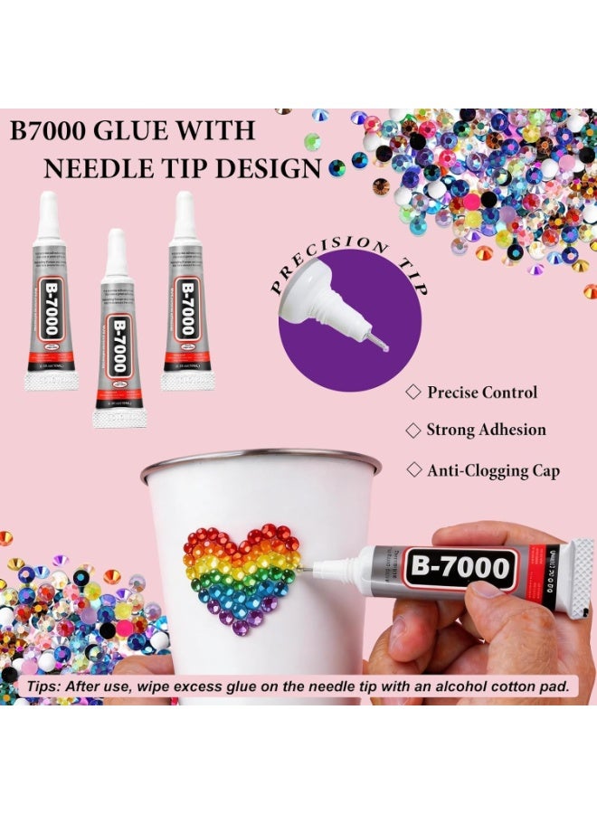 ATRJSZ 37800PCS Resin Jelly Rhinestones Kit for Bedazzling, 42 Colors 3mm DIY Bulk Resin Gems with 3 Glues Pickup Pen  Tweezers, Multicolor Bedazzling Gems for Nail Art Tumblers Shoes  Clothing DIY Craft - Image 4