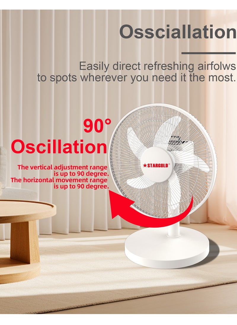 Stargold 12 Inch Rechargeable Table Fan With 4 SMD LED Light  - Image 3