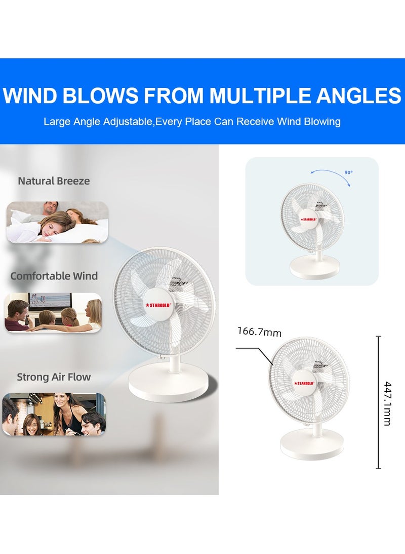 Stargold 12 Inch Rechargeable Table Fan With 4 SMD LED Light  - Image 4