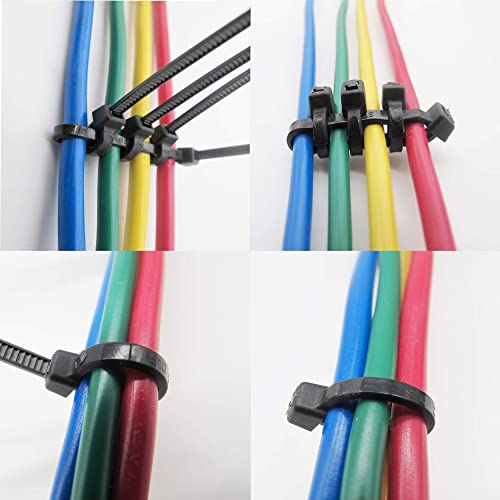 Hian 8-Inch Black Zip Ties – 100-Pack, UV Resistant, 50lb Tensile Strength, Self-locking Plastic for Indoor and Outdoor Use (Black 200mm x 3.6mm) - Image 3