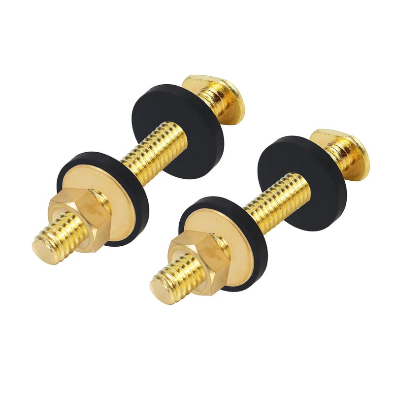 koodbuer Toilet Bolts and Caps Set, Universal Solid Brass Toilet Bolts for Floor with Washers and Round Cover Caps - Image 3