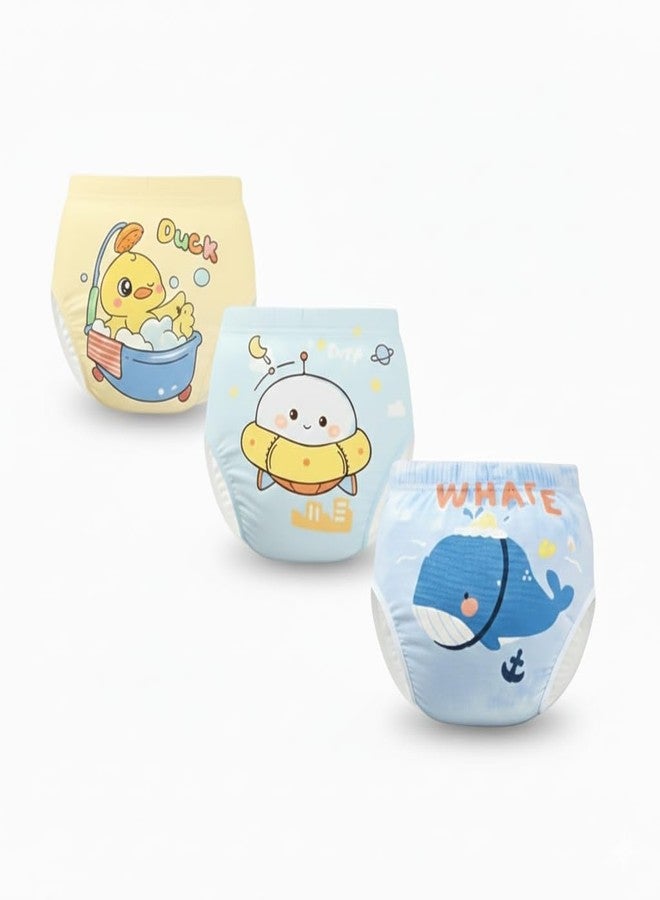 Dharmnirdosh Reusable Muslin Training Pants - Soft Muslin Cotton Toddler Potty Diaper Pants - Boys & Girls,Multi Pattern Design (1, 0-12 Months) - Image 3