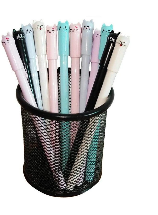 sencoo Girl Cute Pens Kawaii Pen Cute Cat Pen 0.5 Mm Gel Pens Black Ball Point Pens For School Office Supplies (12 Cat) - Image 1