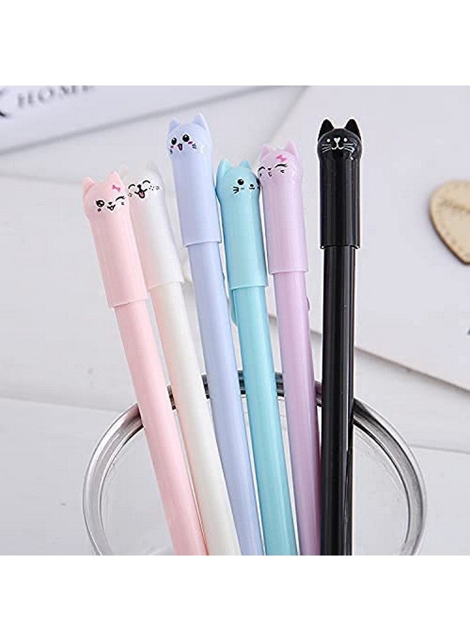 sencoo Girl Cute Pens Kawaii Pen Cute Cat Pen 0.5 Mm Gel Pens Black Ball Point Pens For School Office Supplies (12 Cat) - Image 4